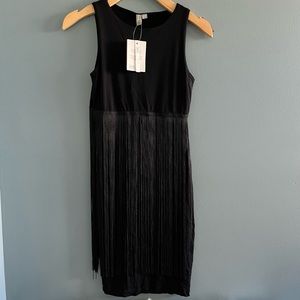 ASOS Black Petite Bodycon Fringe Dress